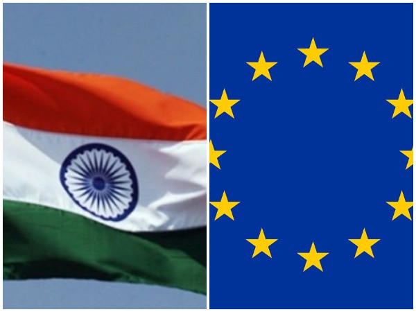 Indian and EU flags