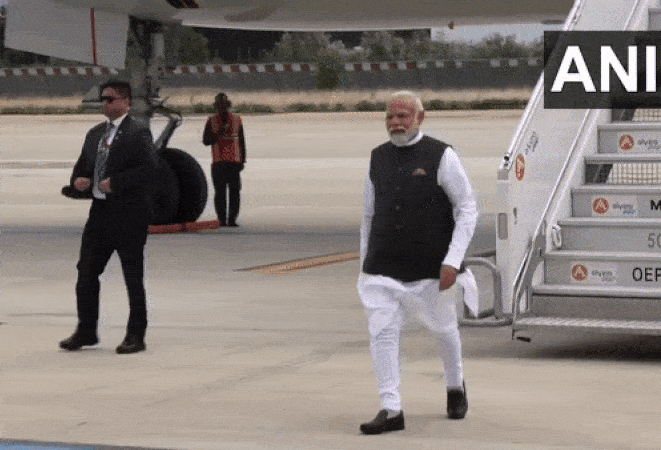 PM Narendra Modi arrives  in Paris for an official two-day visit. (Photo/ANI)
