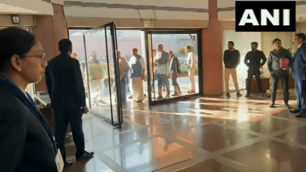 Finance Minister Nirmala Sitharaman arriving at Parliament to brief BJP MPs (Photo/ANI)