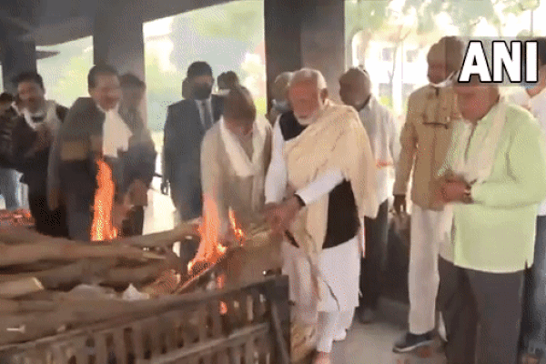 Last rites of Heeraben Modi, mother of PM Modi were performed in Gandhinagar. (Photo/ANI)