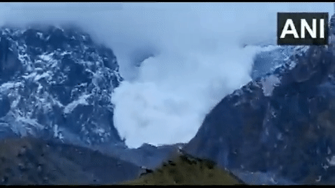 Visual of the avalanche near Kedarnath Dham (Photo/ANI)