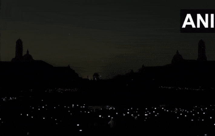 Visuals from Vijay Chowk (Photo/ANI)