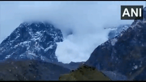 Visual of the avalanche near Kedarnath Dham (Photo/ANI)