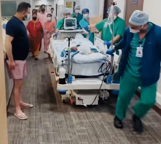RJD chief Lalu Prasad Yadav in a hospital in Singapore (Photo/Twitter)