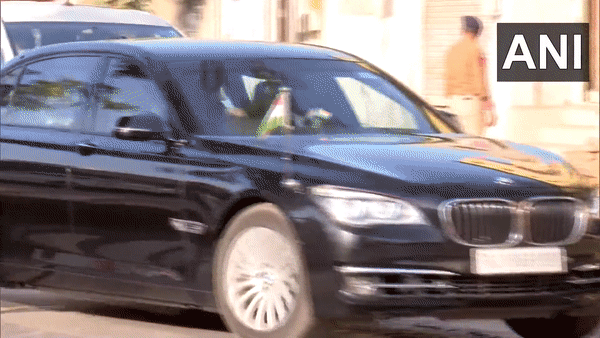 Prime Minister Narendra Modi arrving at the hospital in Ahmedabad on Wednesday. (Photo/ANI)