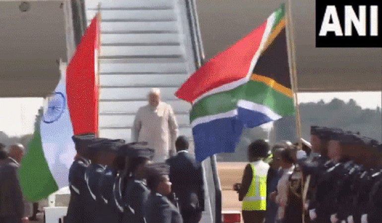 Prime Minister Narendra Modi in Johannesburg, South Africa. (Photo: ANI)