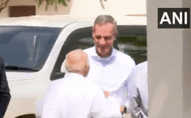 US Ambassador to India Eric Garcetti visits Gandhi Ashram in Ahmedabad, Gujarat. (Video: ANI)