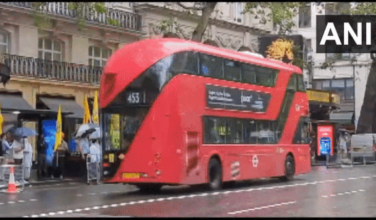 Khalistani supporters gathered outside Indian Commission in London.