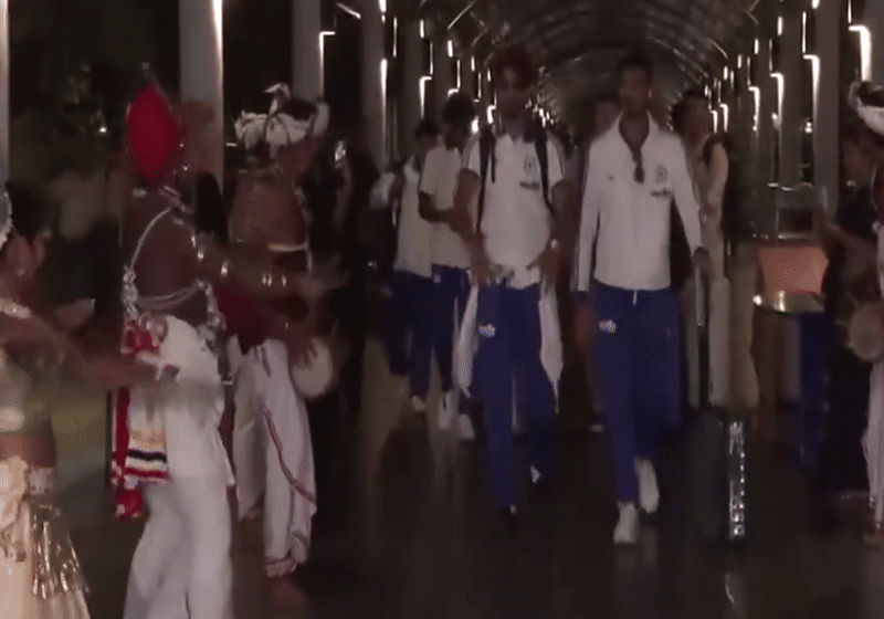 Arshdeep Singh dancing on the dhol. (Photo: ANI)