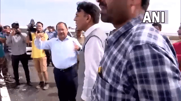 Union Health Minister Mansukh Mandaviya reviews preperations in Bhuj in Gujarat