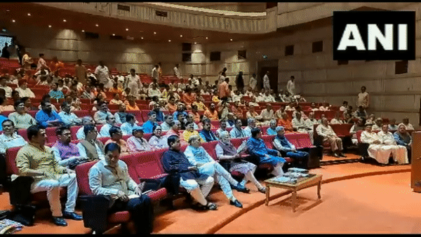 BJP leaders arriving for a Parliament meeting in Parliament (Photo/ANI)