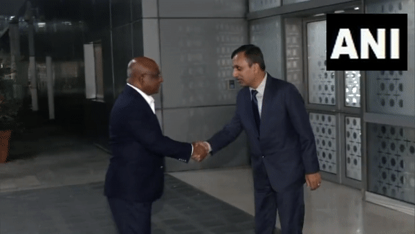 Maldives Foreign Minister Abdullah Shahid arrives in India. (Video: ANI)