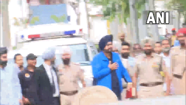 Navjot Singh Sidhu after being released from Patiala jail (Photo/ANI)