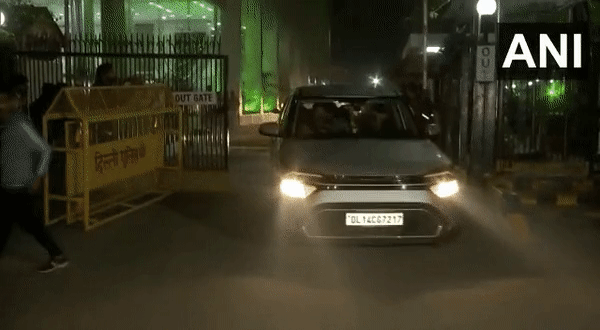 IT officers coming out of BBC office in Delhi