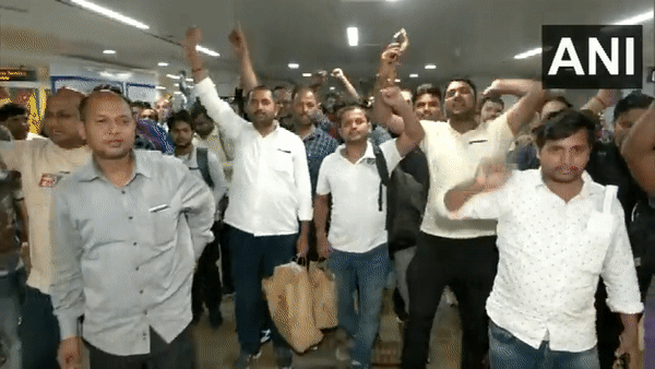 Indians stranded in Sudan arrives in Delhi. (Photo: ANI)