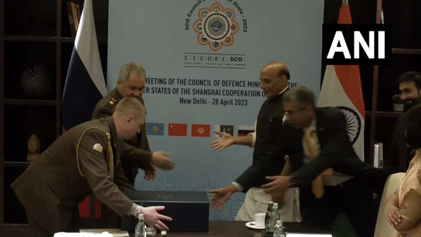 Defence Minister Rajnath Singh and Russian Defence Minister General Sergei K Shoigu. (Video: ANI)