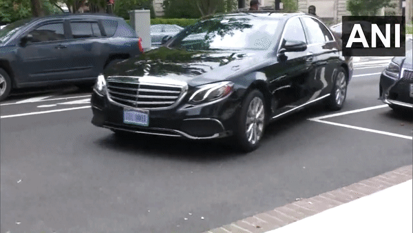 Ambassador of India to the US, Taranjit Singh Sandhu, reaches the Indian Embassy in Washington DC. (Photo/ANI)