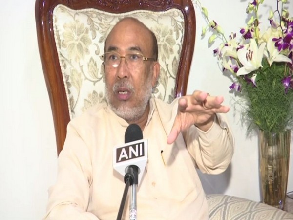 Manipur Chief Minister N Biren Singh speaking to ANI