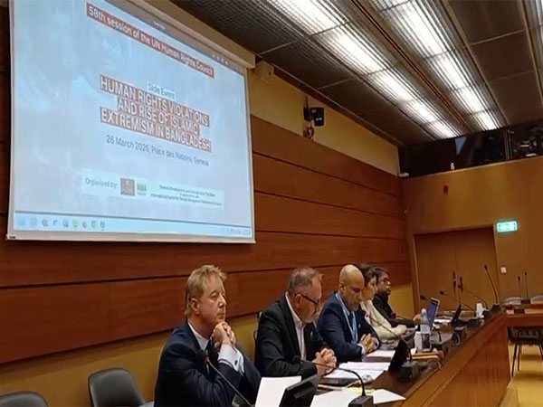Global experts warn of rising human rights violations in Bangladesh at UNHRC side event. (Photo/ANI)