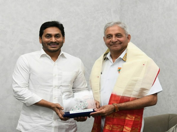 Vice Admiral Atul Kumar Jain meets Andhra CM YS Jagan Mohan Reddy