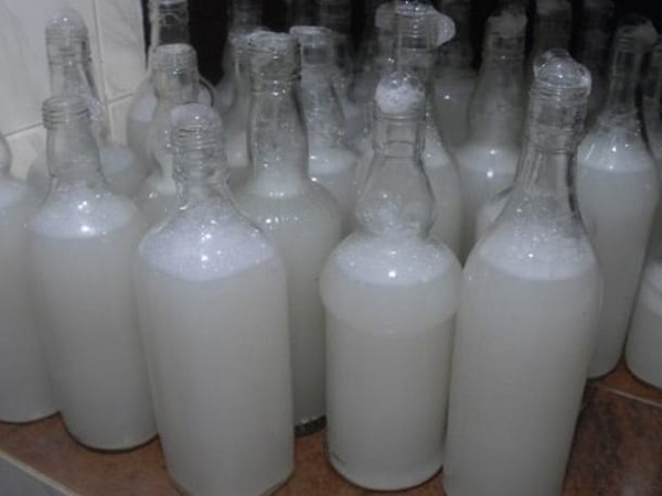 Seized Alfrazolam laced toddy by NCB Hyderabad. (Photo/ANI)