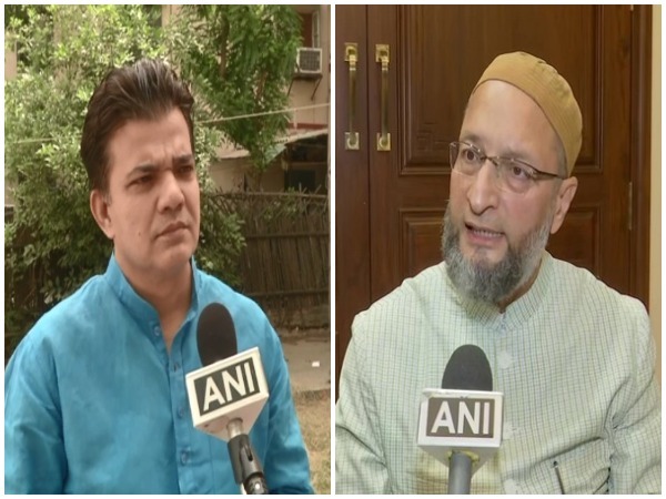 BJP Minority Morcha spokesperson Syed Yaser Jilani, AIMIM chief Asaduddin Owaisi (Photo/ANI)