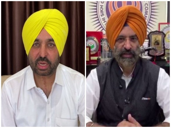 AAP leader Bhagwat Mann (l) and SAD leader Manjinder Singh Sirsa photo/ANI