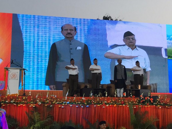 RSS Chief Mohan Bhagwat participated in the RSS meet at Hyderabad on Wednesday, Photo/ANI