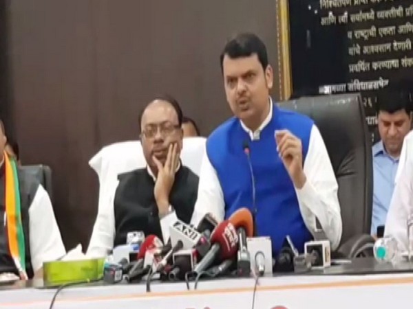Maharashtra Chief Minister Devendra Fadanvis speaking at press conference here on Friday. Photo/ANI