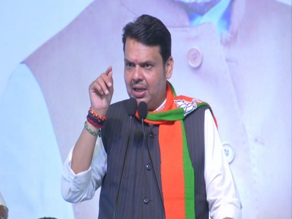 Chief Minister Devendra Fadnavis speaking at a rally in Beed. Photo/ANI