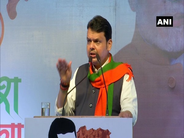 Maharashtra Chief Minister Devendra Fadnavis addressing an event in Gondia on Saturday. (Photo/ANI)