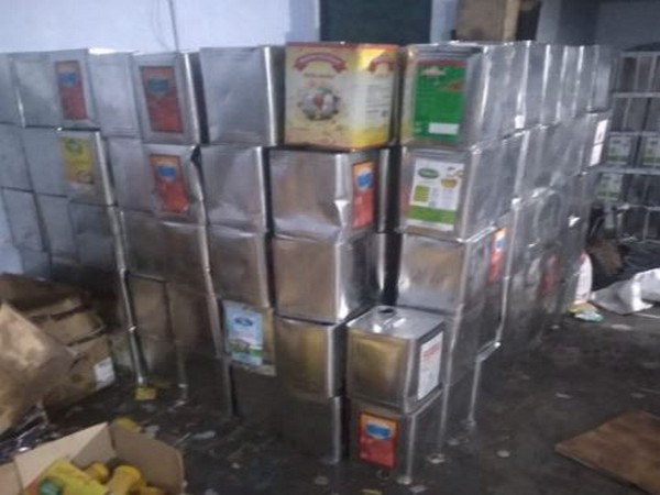 A visual of the spurious ghee containers. (Photo/ANI) 