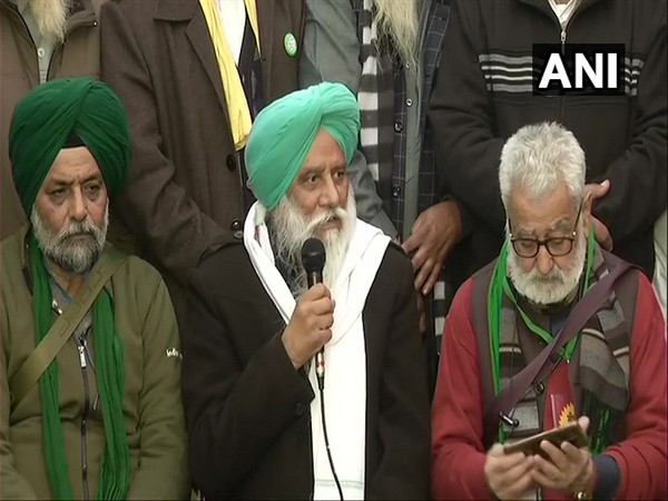 Balbir Singh Rajewal, Bhartiya Kisan Union (R) during a press conference on Tuesday. (Photo/ANI)