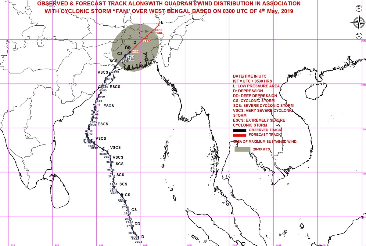 Fani weakened into a deep depression and lay centred over Bangladesh (IMD/Twitter)