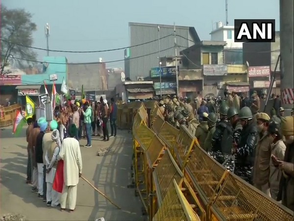 A visual from Tikri border where farmers are protesting against farm laws. (Photo/ANI)