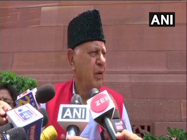 NC MP Farooq Abdullah speaking to reporters in New Delhi on Monday. Photo/ANI