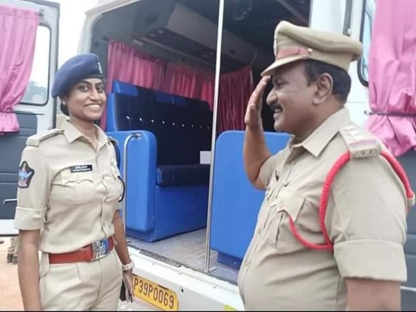 Picture of father saluting her DSP daughter in Andhra's Tirupati. 