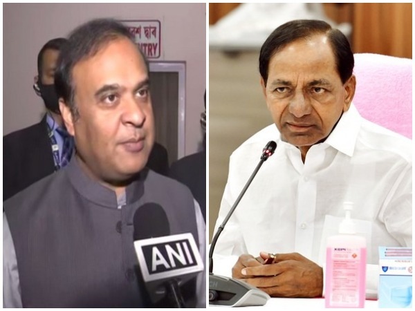 Assam Chief Minister Himanta Biswa Sarma and Telangana Chief Minister K Chandrashekar Rao. (File Photo/ANI)