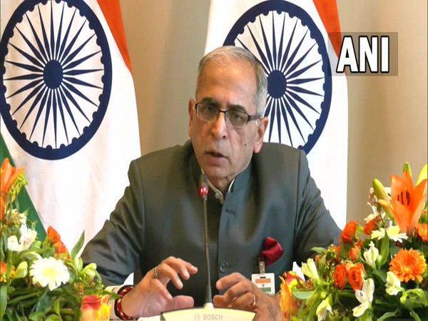 Foreign Secretary Vinay Kwatra addressing a press briefing in Copenhagen on Tuesday