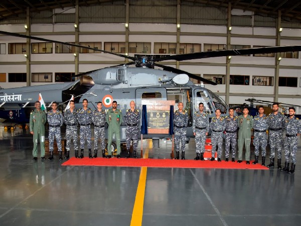 Indian Air Force inducted two modern Advanced Light Helicopters (ALH) MK III into its 321 Flight. (Photo/ANI)