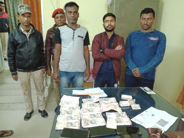 Three persons were apprehended with fake currency notes worth Rs 6,03,500 by Assam police in Silchar on Saturday. Photo/ANI