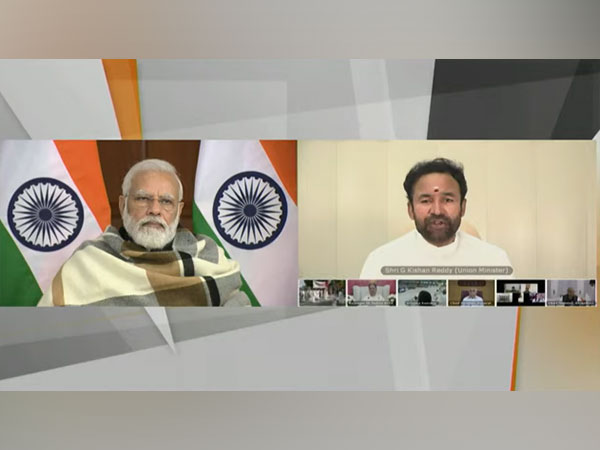Prime Minister Narendra Modi with Union Minister G Kishan Reddy, others(Photo/ANI)