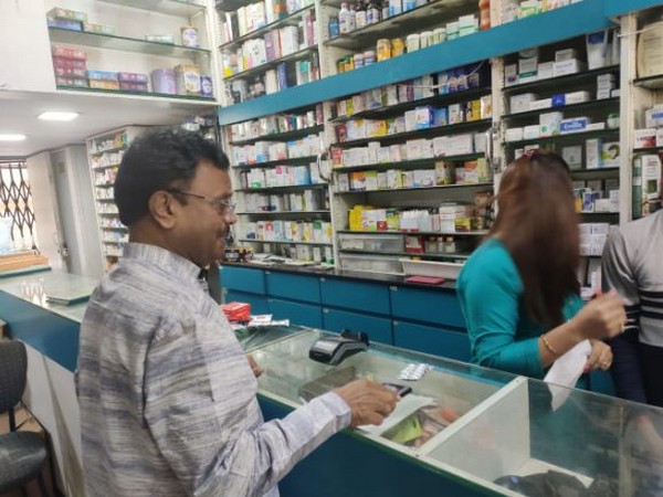 Maharashtra FDA minister Rajendra Shingane during live inspection of medical stores. Photo/ ANI