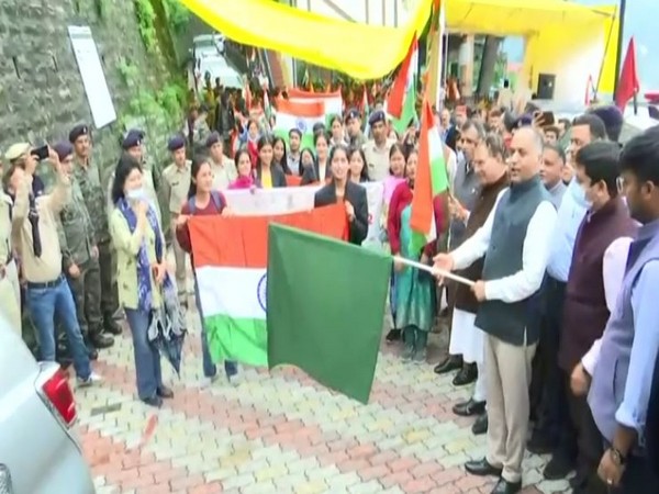 Himachal Pradesh Chief Minister Jai Ram Thakur at the Har Ghar Tiranga programme. (ANI/photo)