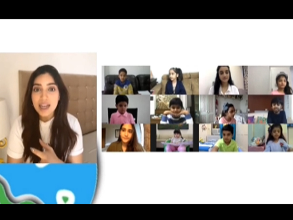 Actor Bhumi Pednekar interacting with young kids on climate change (Image source: YouTube) 