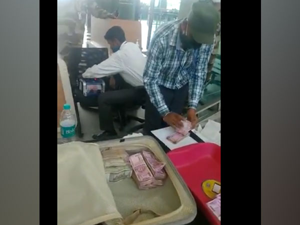 Rs 75 lakhs recovered from a customs officer at Bengaluru airport (Photo/ ANI)