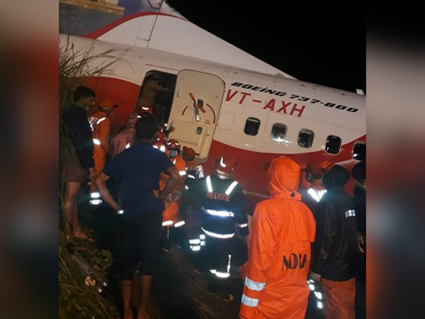 A visual from the spot of the plane crash incident in Kozhikode, Kerala. (Source: NDRF)