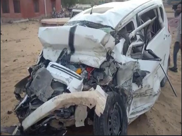 The damaged car after the accident.