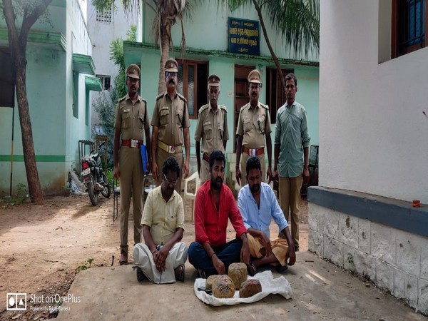 Three people arrested with Ambergris worth Rs 10 crore. (ANI/photo)