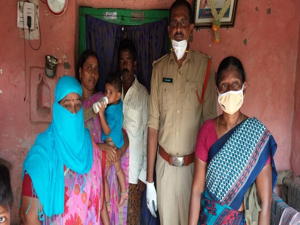 Andhra Pradesh Police successfully handed over one-year-old baby girl to a woman (Photo/ANI)
